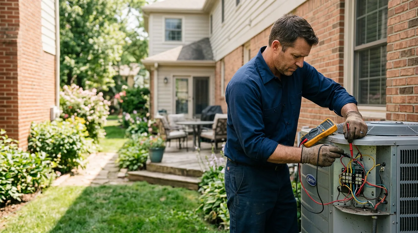 HVAC technician working near East Lansing, MI